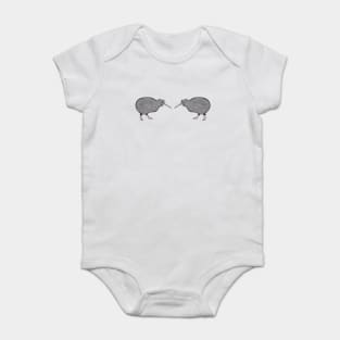 Kiwi Birds in Love - cute kiwi design - light colors Baby Bodysuit